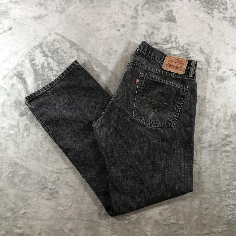 vtg Levis 514 Jeans Mens 36x30 Gray Charcoal Denim Slim Straight Zip Fly Casual